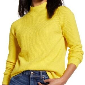 Halogen Yellow Mock Neck Sweater